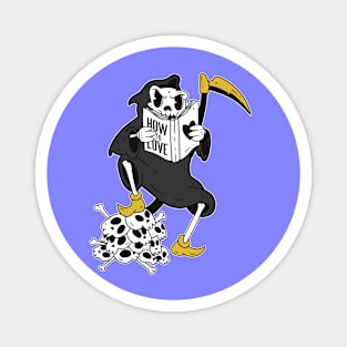 Grim Reaper Reading Book Funny Magnet